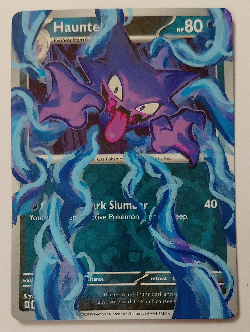 Hand-painted Altered Holo Pokemon Card - Haunter